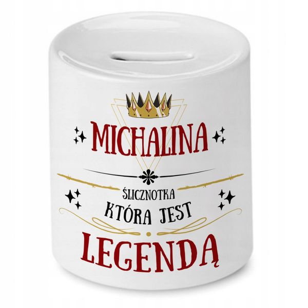 Skarbonka Dla Michaliny Na Urodziny Prezent Z Nadrukiem Ze Zdjęciem zdjęcie 1