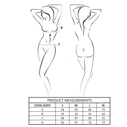 passion zovel body l/xl czarne - elegancki model z koronką i fiszbinami na Arena.pl