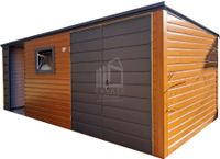 Schowek domek ogrodowy 4,5x2m + wiata 2m brama okno dach