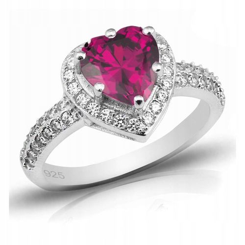 Pierścionek Srebrny z Rubinowym Sercem na Arena.pl