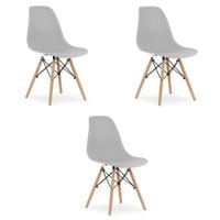 Krzesło szare skandynawskie OSAKA nogi bukowe 3 szt. do kuchni jadalni