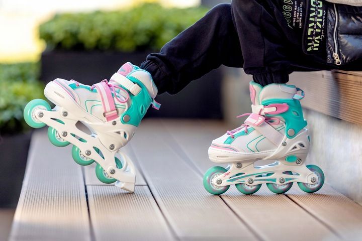 Rolki Regulowane RAVEN Lia Mint 34-37 Kółko LED zdjęcie 6