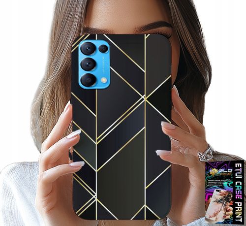 ETUI DO OPPO FIND X3 LITE - ZŁOTE RAMKI, ELEGANCKIE WZORY + SZKŁO na Arena.pl