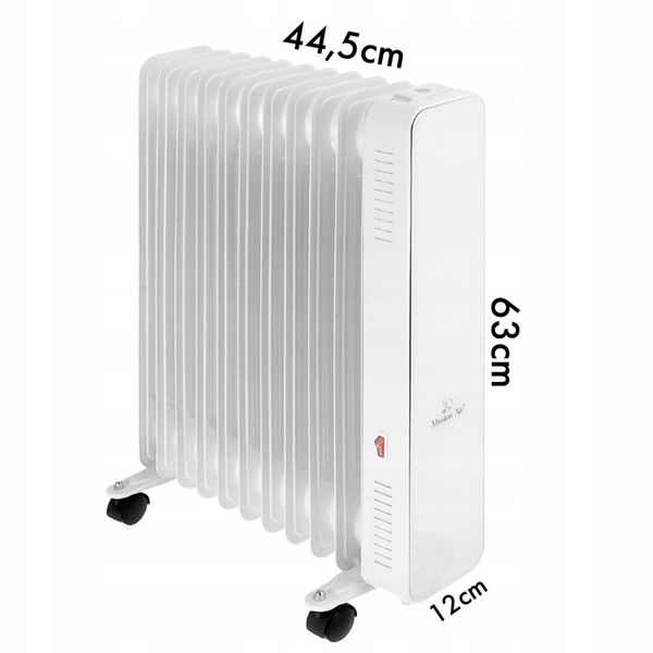 Grzejnik olejowy elektryczny Mission Air OSLO white 2500W biały WIFI TIMER zdjęcie 12