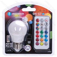 Żarówka LED G45 E27 6W RGB energooszczędna do efektownego oświetlenia wnętrz