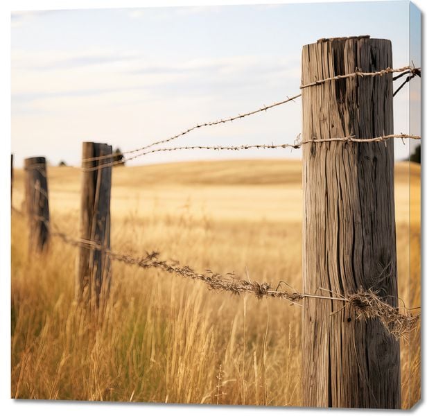 Obraz 100x100cm Płot na Polu zdjęcie 1