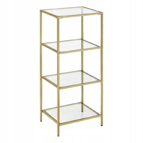 Regał z półkami 4 POZIOMY GLAMOUR 40 x 30 X 95 cm szafka szklana ZŁOTY na Arena.pl