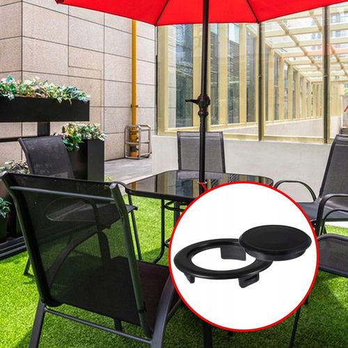 Patio Table Umbrella Hole Ring and Cap Set Umbrella Hole Ring Plug Black na Arena.pl