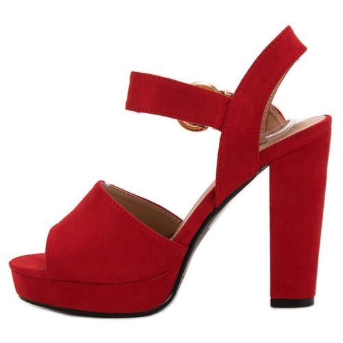 Czerwone Sandałki Na Platformie r.36 na Arena.pl