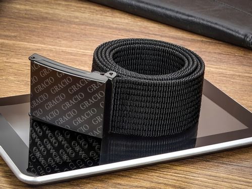 Długi Pasek Męski Parciany Wojskowy Szeroki Czarny Zaciskowa Klamra 135cm na Arena.pl