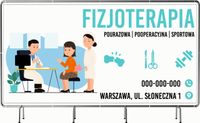 BANER REKLAMOWY 300x150 cm różne wzory projekt w cenie FIZJOTERAPIA