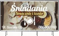BANER REKLAMOWY 200x100cm projekt w cenie różne wzory ŚNIADANIA SMACZNIE