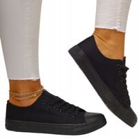 TRAMPKI DAMSKIE CZRNE BUTY SPORTOWE TENISÓWKI LEKKIE