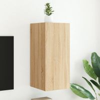 Ścienna szafka TV z LED, dąb sonoma, 30,5x35x70 cm