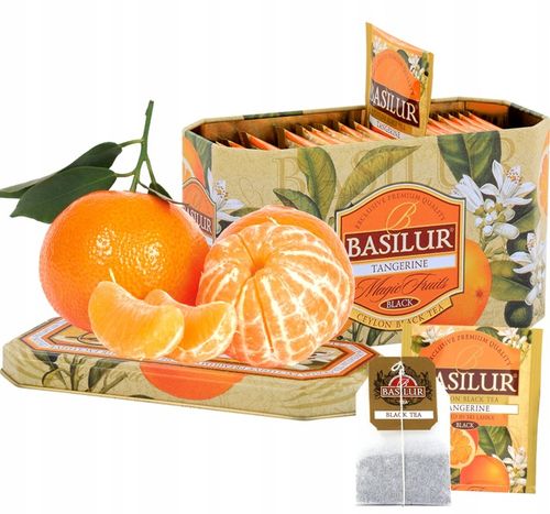 Basilur TANGERINE czarna herbata MANDARYNKA torebki PUSZKA - 20 x 2 g na Arena.pl
