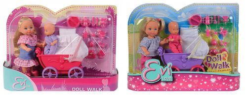 Lalka Evi 12Cm Z Wózkiem I Laleczką 2 Rodz.2410 na Arena.pl