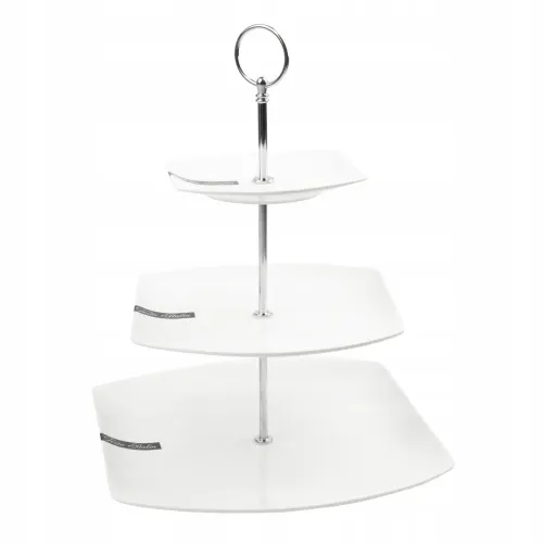PATERA PORCELANOWA PIĘTROWA BIAŁA NOWOCZESNA NA CIASTO OWOCE 3-POZIOMOWA na Arena.pl