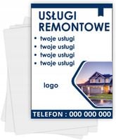 ulotki A6 reklamowe firmowe 5000 szt dużo wzorów usługi remontowe