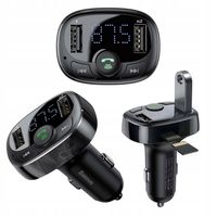 Transmiter Baseus bluetooth MP3 ładowarka 2xUSB z wyświetlaczem LCD