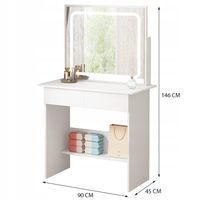Toaletka kosmetyczna do makijażu z lustrem led nowoczesna 90 cm
