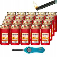 Zniczy zalewany 20 sztuk + zapalarka Bic niebieski
