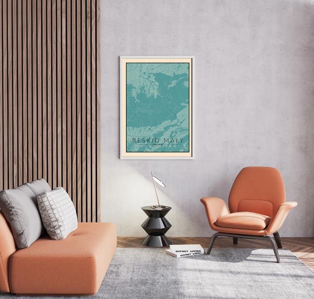 Beskid Mały mapa vintage - plakat 50x70 cm zdjęcie 3