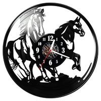 Zegar ścienny z płyty winylowej Konie 133.14