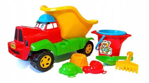 Samochód wywrotka Reks z zestawem do piasku, ciężarówka Reks z zestawem na Arena.pl