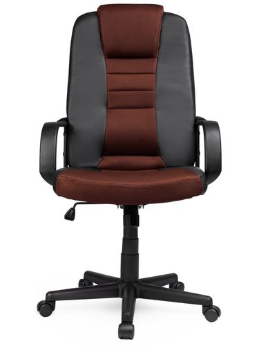 Skórzany fotel z mikrosiatką Sofotel 518B czarno-brązowy na Arena.pl