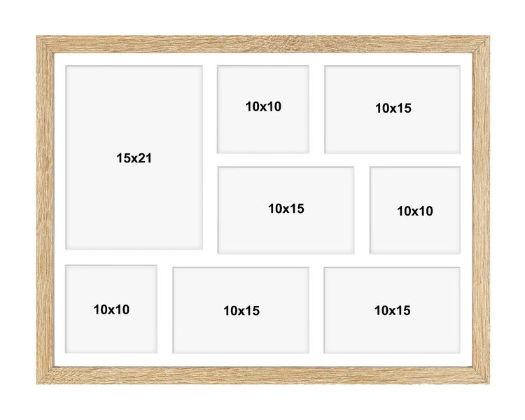 Ramka na 8 zdjęć Hekla 40x50x8 MDF galeria zdjęć sonoma jasna 1szt. zdjęcie 3