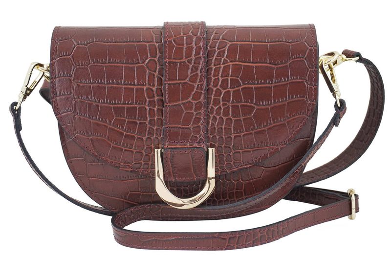 Listonoszka damska croco - Brązowa zdjęcie 1