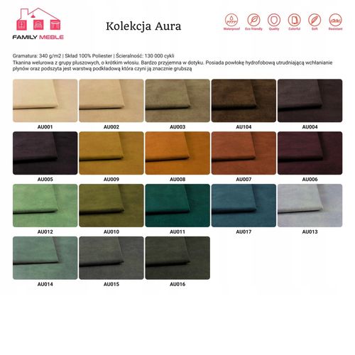 Duża pufa puf siedzisko  Alicja Family Meble pojemnik bonell zielona na Arena.pl