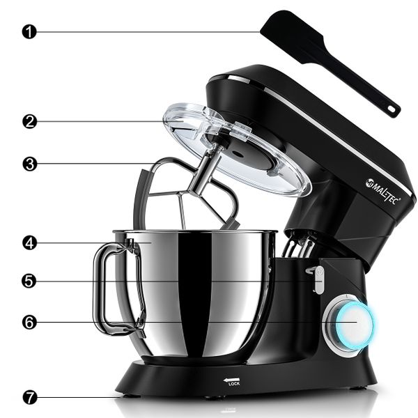 Robot Kuchenny Planetarny Mikser MaltecChef2200W Black zdjęcie 13