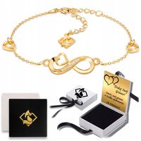 Bransoletka Damska Złota 585 Nieskończoność Serce z Grawerem