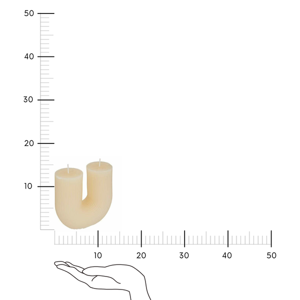 Świeca Demi 2 knoty beżowa zdjęcie 3