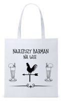 Dla Barmana Bartender Torba Eco Biała Shopper Z Nadrukiem Ze Zdjęciem