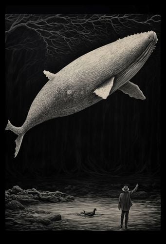 Plakat 30x45cm Biały Wieloryb na Arena.pl