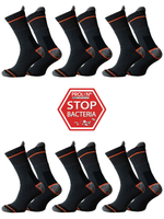 6x Wysokie skarpetki robocze WORK Ag+ antybakteryjne grube BHP 43-46