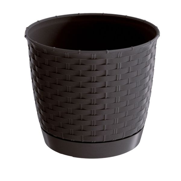 Doniczka okrągła RATOLLA DRLO250 z podstawką | Umbra, Kształt Okrągły, Wymiary 25x22 cm, Kolor Umbra, Prosperplast zdjęcie 1