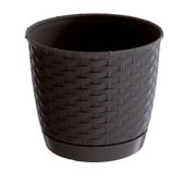 Doniczka okrągła RATOLLA DRLO250 z podstawką | Umbra, Kształt Okrągły, Wymiary 25x22 cm, Kolor Umbra, Prosperplast