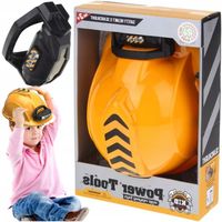 ZABAWKA OCHRONNY KASK BUDOWLANY HEŁM + LATARKA NA GŁOWE EFEKT ŚWIETLNE LED