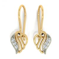 ZŁOTE KOLCZYKI LISTKI NA BIGLU PRÓBA 333 DZIECIĘCE DLA DZIECKA DZIEWCZYNKI DELIKATNE AŻUROWE