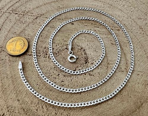 Łańcuszek męski srebrny 925 pancerka 50 cm z blaszką i grawerem na prezent na Arena.pl