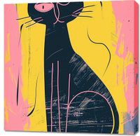 Obraz 90x90cm Kontrastowa Kotka