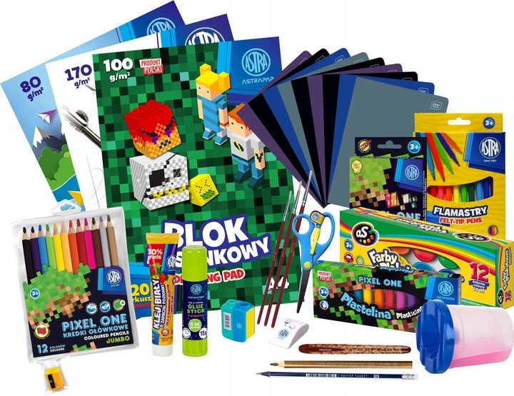 WYPRAWKA SZKOLNA XXL ASTRA 21 ELEMENTÓW klasa 1-3 + 10x ZESZYT W KRATKĘ A5 zdjęcie 4