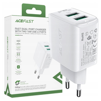Acefast ładowarka sieciowa 2x USB 18W QC 3.0, AFC, FCP biały (A33 white)