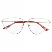 Okulary Kocie Oczy Zerówki Damskie złote