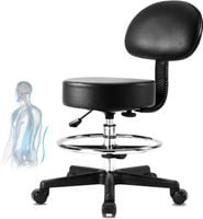 Taboret obrotowy z oparciem ergonomiczny na kółkach do 180 kg POWYSTAWOWY