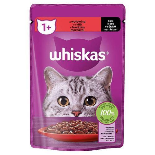 Whiskas Karma dla kota w saszetkach Wołowina 85 g na Arena.pl