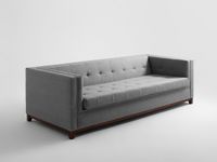Sofa by-TOM 3 osobowa - szary, orzech, sofa do biura, do recepcji